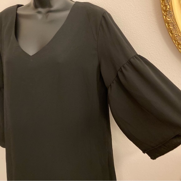 NEW Black Flowy Spring Wedding Formal Office Bohemian Cocktail Dress Medium - Picture 11 of 17